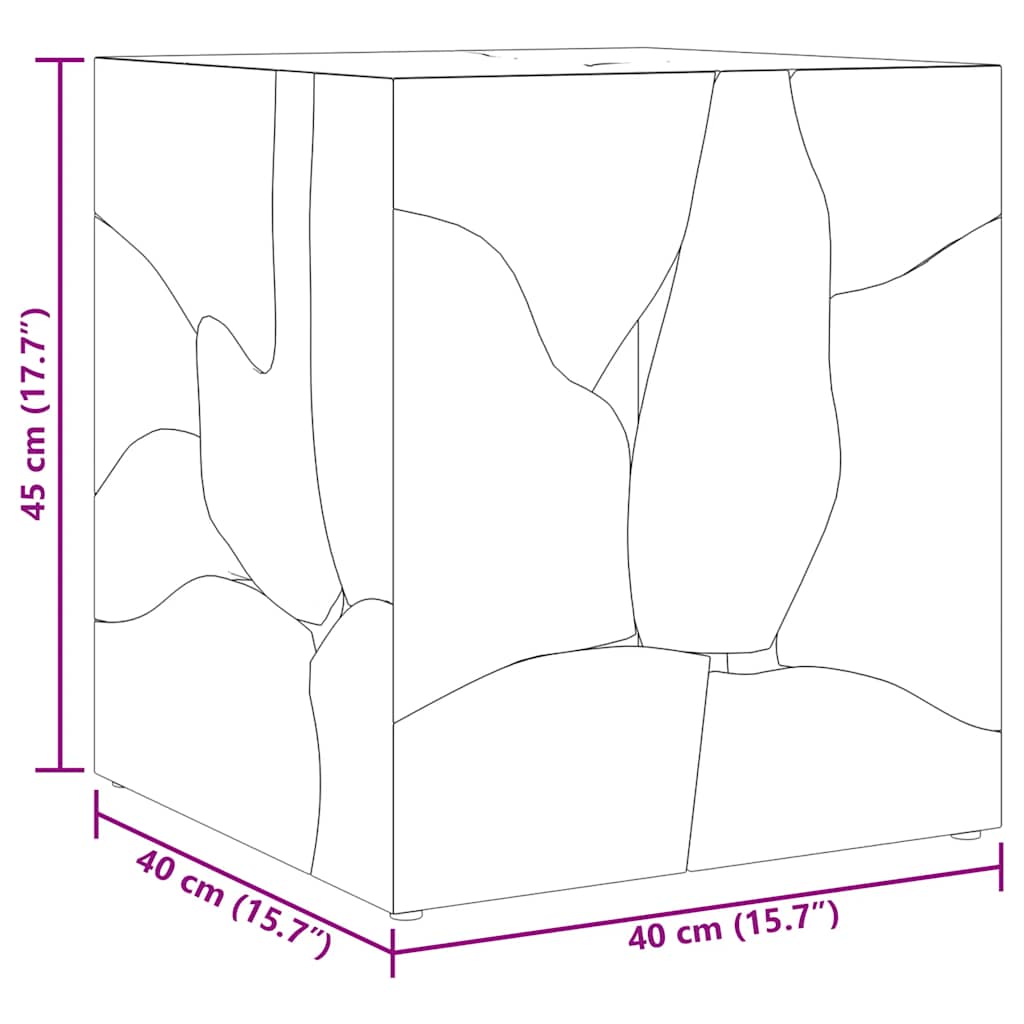 Σκαμπό Καφέ 40x40x45 εκ. από Μασίφ Ξύλο Teak - PAKOBAZAAR