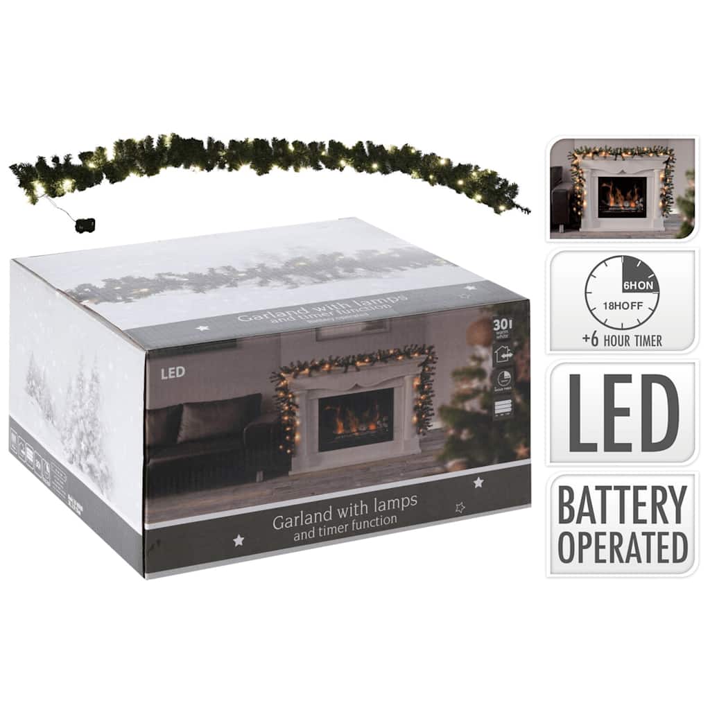 Ambiance Χριστουγεννιάτικη Γιρλάντα με 30 LED 270 εκ. - Pakobazaar