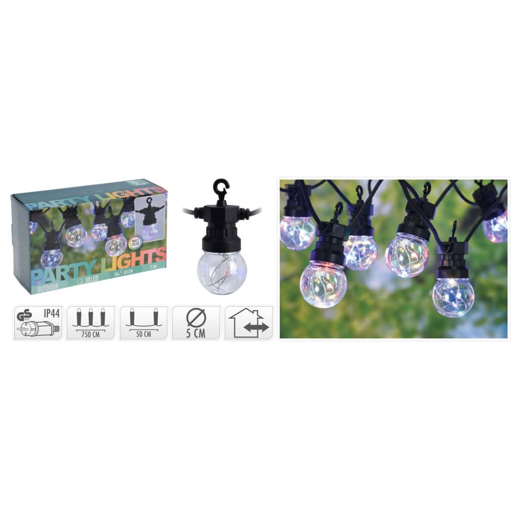 ProGarden Φωτιστικό Κήπου LED για Πάρτι με 50 Λαμπτήρες Πολύχρωμο