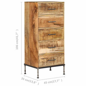 Συρταριέρα 45 x 35 x 106 εκ. από Μασίφ Ξύλο Μάνγκο - PAKOBAZAAR