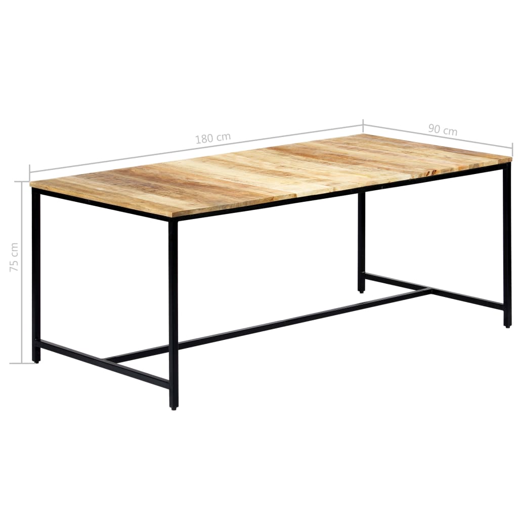 Τραπεζαρία 180 x 90 x 75 εκ. από Μασίφ Ακατέργαστο Ξύλο Μάνγκο - Pakobazaar