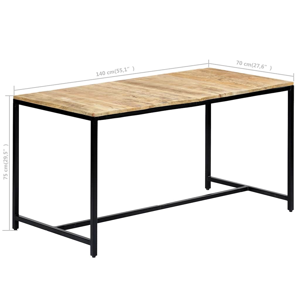 Τραπεζαρία 140 x 70 x 75 εκ. από Μασίφ Ακατέργαστο Ξύλο Μάνγκο - PAKOBAZAAR