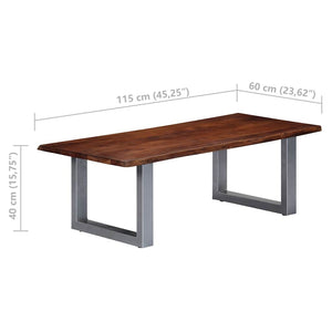 Τραπεζάκι Σαλονιού Live Edge 115x60x40 εκ. Μασίφ Ξύλο Ακακίας