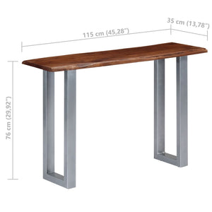 Τραπέζι Κονσόλα 115x35x76 εκ. από Μασίφ Ξύλο Ακακίας και Σίδηρο - PAKOBAZAAR