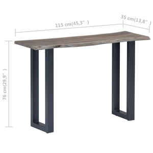 Τραπέζι Κονσόλα Γκρι 115x35x76 εκ. Μασίφ Ξύλο Ακακίας / Σίδηρο - Pakobazaar