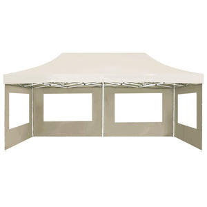 Κιόσκι με Τοιχώματα Πτυσσόμενο Επαγγελμ. Κρεμ 6x3 μ. Αλουμινίου - Pakobazaar