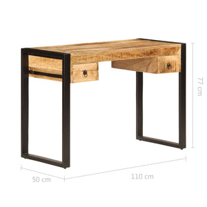 Γραφείο με 2 Συρτάρια 110 x 50 x 77 εκ. από Μασίφ Ξύλο Μάνγκο - PAKOBAZAAR