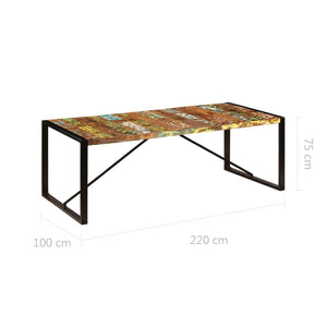 Τραπεζαρία 220 x 100 x 75 εκ. από Μασίφ Ανακυκλωμένο Ξύλο - PAKOBAZAAR