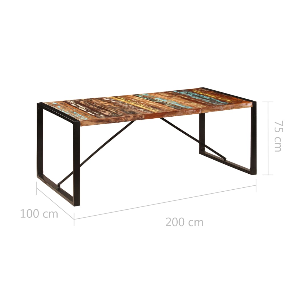 Τραπεζαρία 200 x 100 x 75 εκ. από Μασίφ Ανακυκλωμένο Ξύλο - Pakobazaar