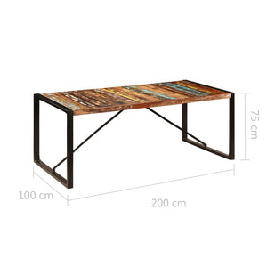 Τραπεζαρία 200 x 100 x 75 εκ. από Μασίφ Ανακυκλωμένο Ξύλο - Pakobazaar
