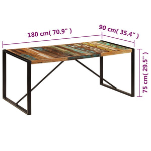 Τραπεζαρία 180 x 90 x 75 εκ. από Μασίφ Ανακυκλωμένο Ξύλο - PAKOBAZAAR
