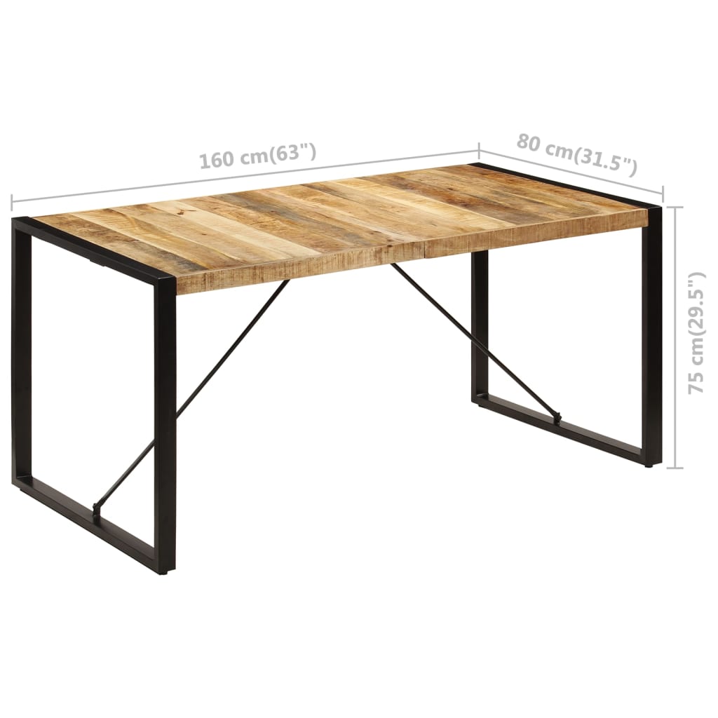 Τραπεζαρία 160 x 80 x 75 εκ. από Μασίφ Ξύλο Μάνγκο - PAKOBAZAAR