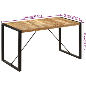 Τραπεζαρία 140 x 70 x 75 εκ. από Μασίφ Ξύλο Μάνγκο - PAKOBAZAAR