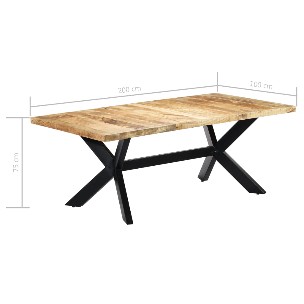 Τραπεζαρία 200 x 100 x 75 εκ. από Μασίφ Ξύλο Μάνγκο - PAKOBAZAAR