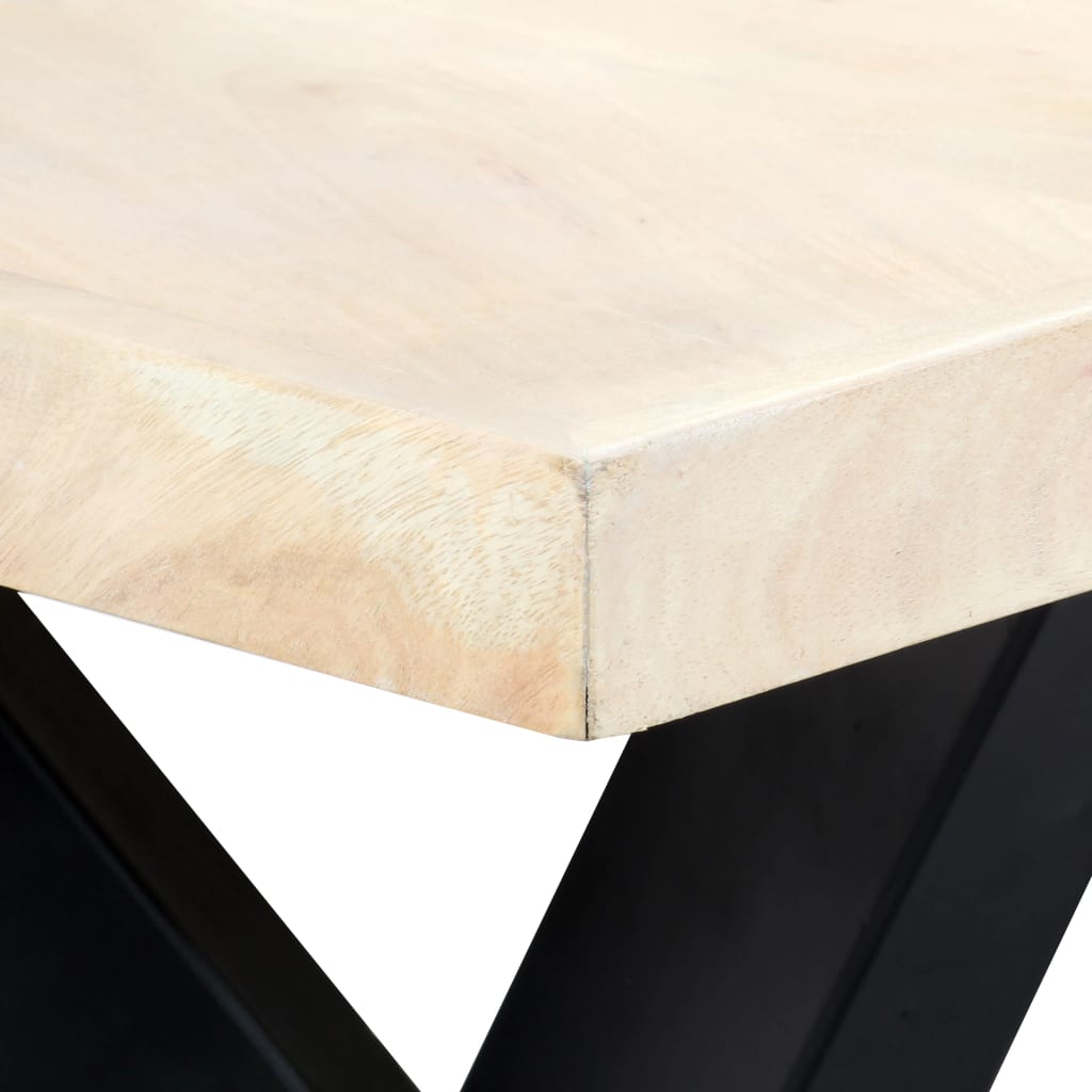 Τραπεζαρία Λευκή 180 x 90 x 75 εκ. από Μασίφ Ξύλο Μάνγκο - PAKOBAZAAR