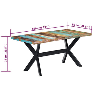 Τραπεζαρία 160 x 80 x 75 εκ. από Μασίφ Ανακυκλωμένο Ξύλο - PAKOBAZAAR