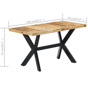 Τραπεζαρία 140 x 70 x 75 εκ. από Μασίφ Ακατέργαστο Ξύλο Μάνγκο - PAKOBAZAAR