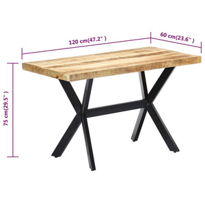 Τραπεζαρία 120 x 60 x 75 εκ. από Μασίφ Ακατέργαστο Ξύλο Μάνγκο - PAKOBAZAAR