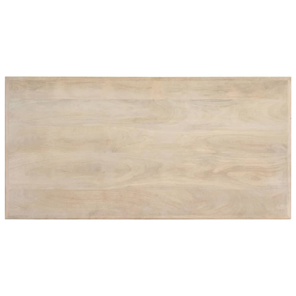 Τραπεζαρία Λευκή 120 x 60 x 75 εκ. από Μασίφ Ξύλο Μάνγκο