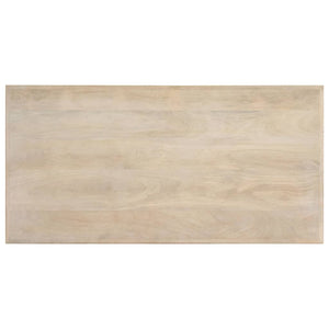 Τραπεζαρία Λευκή 120 x 60 x 75 εκ. από Μασίφ Ξύλο Μάνγκο