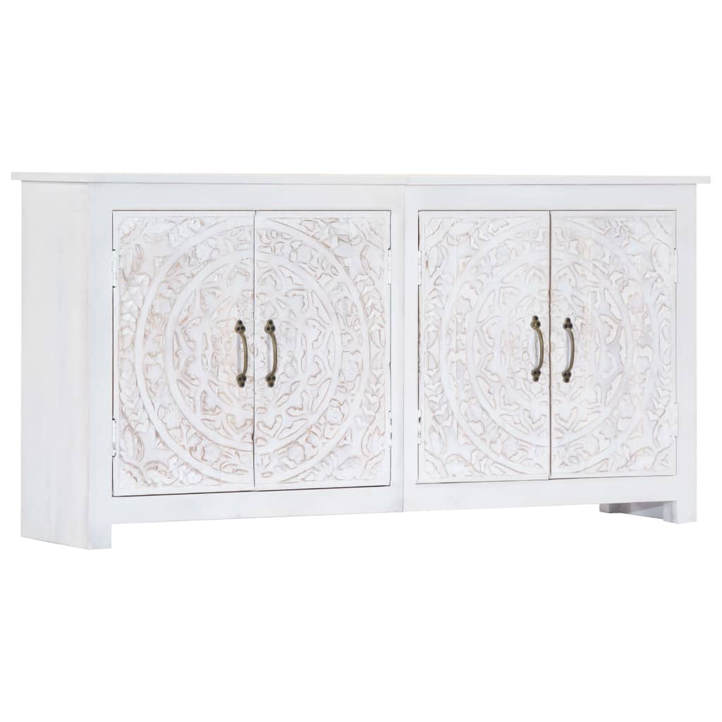 Μπουφές Χειροποίητος Λευκός 140x30x70 εκ. Μασίφ Ξύλο Ακακίας - Pakobazaar
