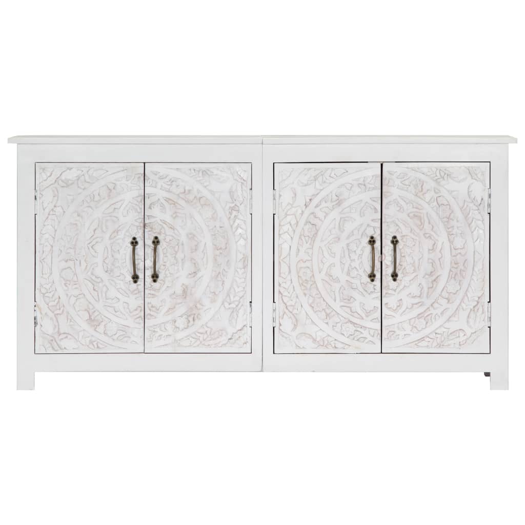 Μπουφές Χειροποίητος Λευκός 140x30x70 εκ. Μασίφ Ξύλο Ακακίας - Pakobazaar