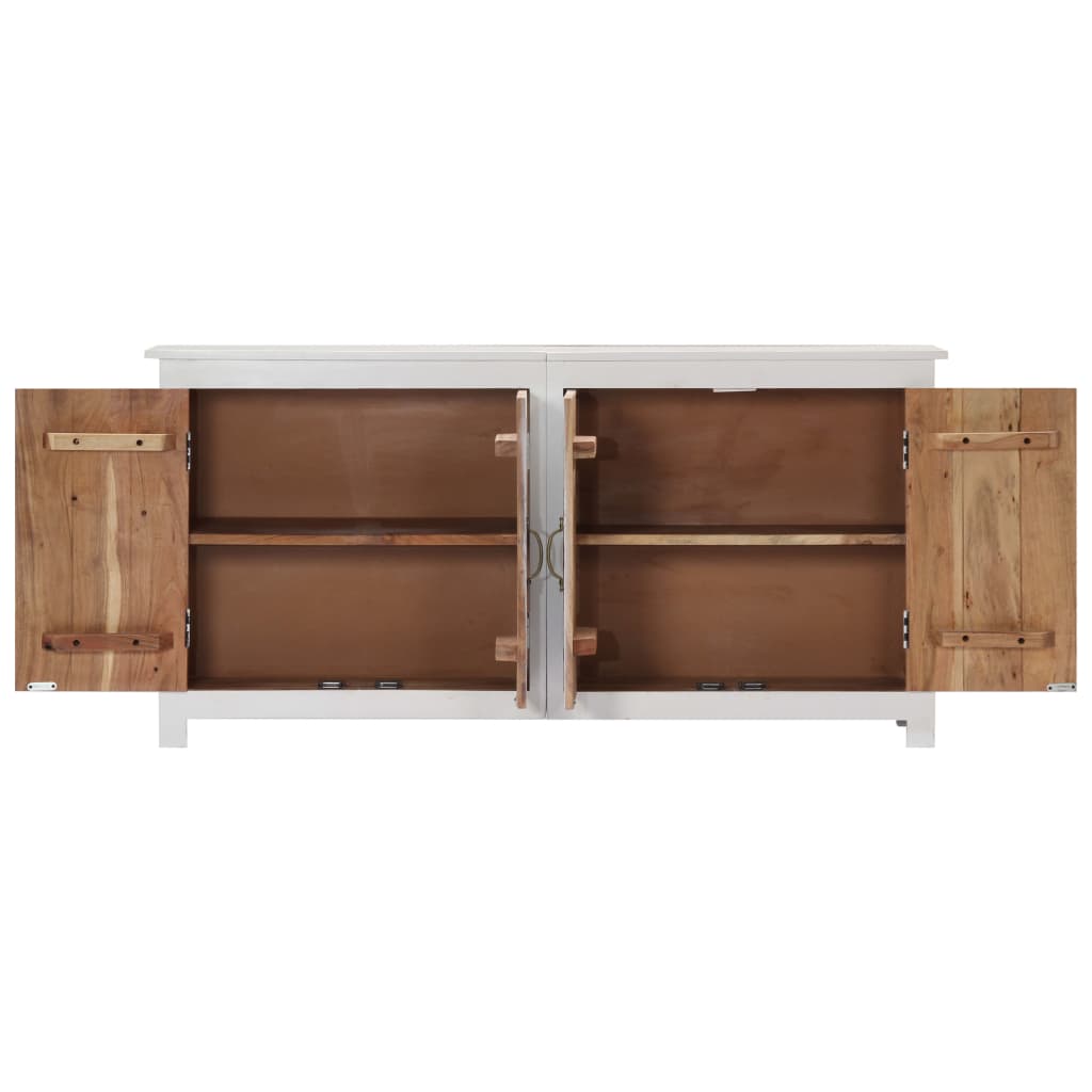 Μπουφές Χειροποίητος Λευκός 140x30x70 εκ. Μασίφ Ξύλο Ακακίας - Pakobazaar
