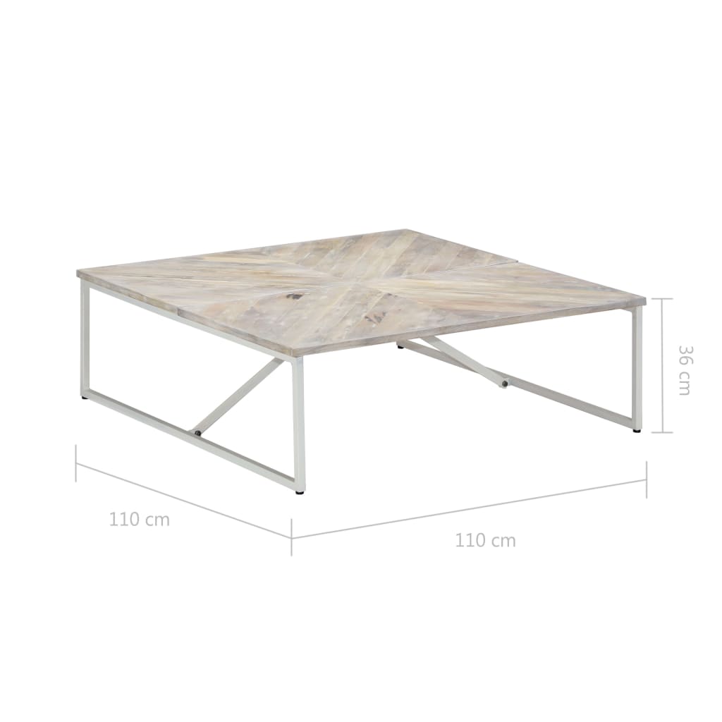 Τραπεζάκι Σαλονιού 110 x 110 x 36 εκ. από Μασίφ Ξύλο Μάνγκο - PAKOBAZAAR