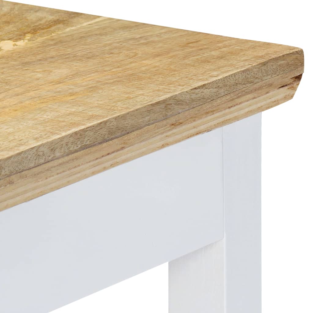 Τραπέζι Κονσόλα Λευκό/Καφέ 110x35x75 εκ. από Μασίφ Ξύλο Μάνγκο - PAKOBAZAAR