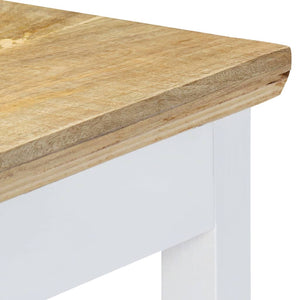 Τραπέζι Κονσόλα Λευκό/Καφέ 110x35x75 εκ. από Μασίφ Ξύλο Μάνγκο - PAKOBAZAAR