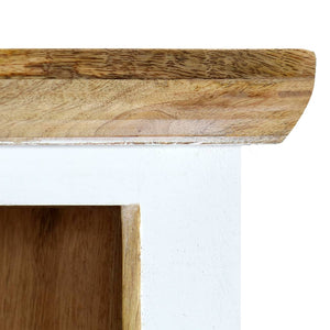 Έπιπλο Αποθήκευσης Λευκό/Καφέ 40x30x128 εκ Ακατέργ. Ξύλο Μάνγκο - Pakobazaar