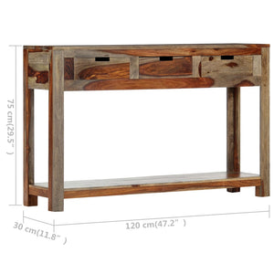 Κονσόλα Τραπέζι με 3 Συρτάρια 120x30x75 εκ. Μασίφ Ξύλο Ακακίας - PAKOBAZAAR