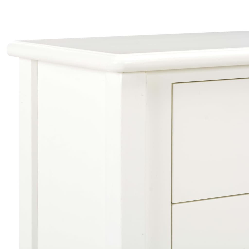 Κονσόλα με Συρτάρια Λευκή 110 x 30 x 85 εκ. από Μασίφ Ξύλο