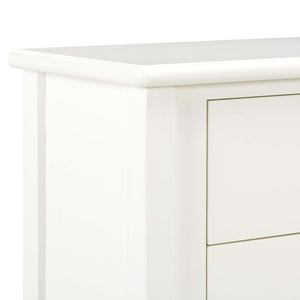 Κονσόλα με Συρτάρια Λευκή 110 x 30 x 85 εκ. από Μασίφ Ξύλο