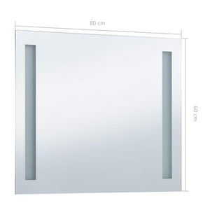 Καθρέφτης Μπάνιου Τοίχου με LED 80 x 60 εκ. - PAKOBAZAAR