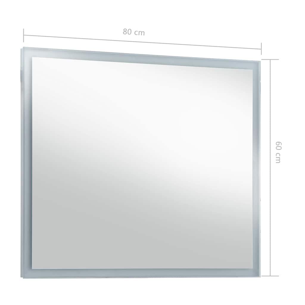 Καθρέφτης Μπάνιου Τοίχου με LED 80 x 60 εκ. - PAKOBAZAAR