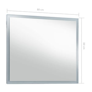 Καθρέφτης Μπάνιου Τοίχου με LED 80 x 60 εκ. - PAKOBAZAAR