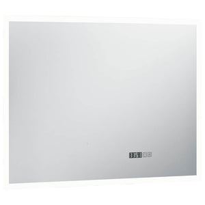 Καθρέφτης Μπάνιου με LED/Αισθητήρα Αφής και Οθόνη Ώρας 80x60εκ. - Pakobazaar