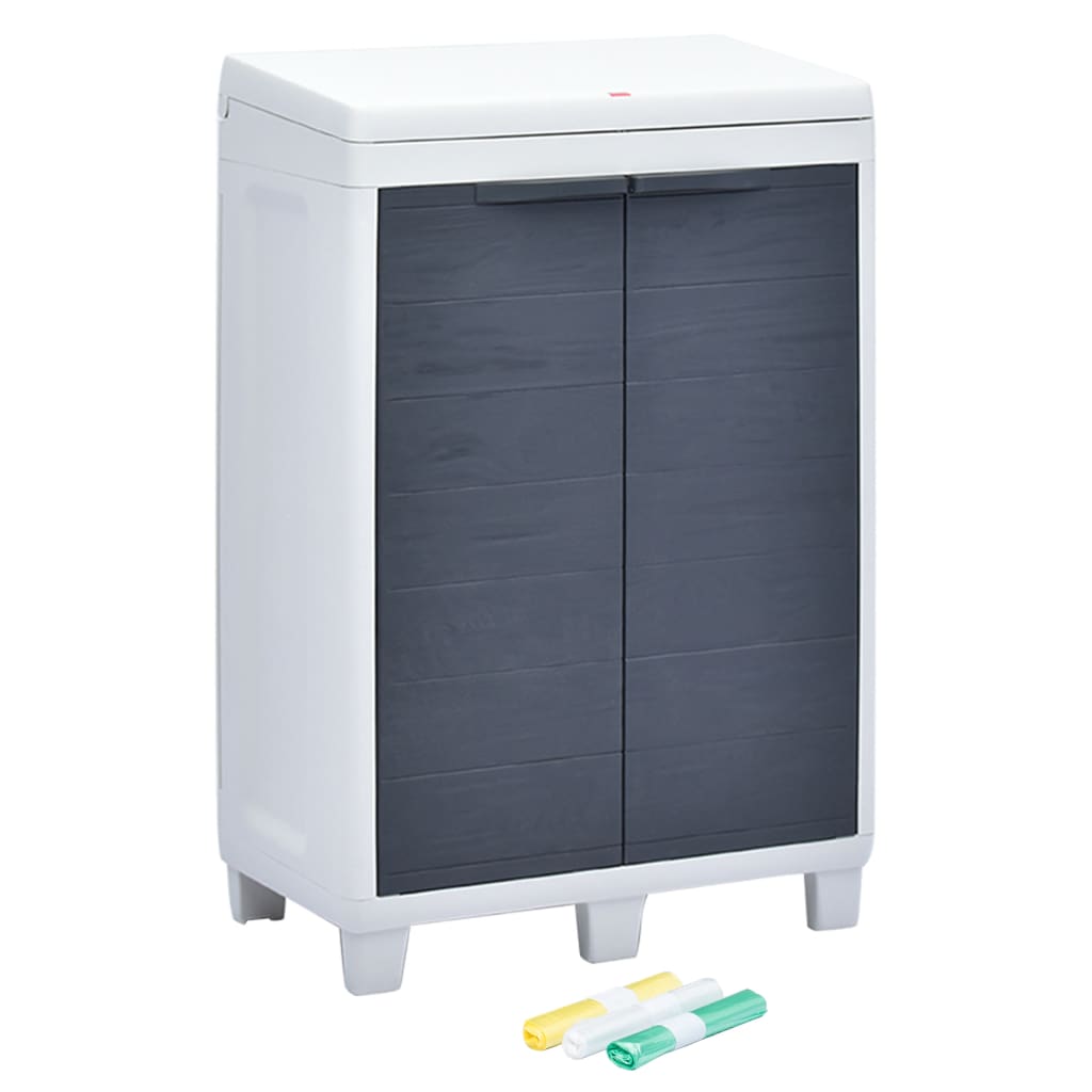 Κάδος Απορριμάτων Κήπου με 3 Σακούλες Σκούρο Γκρι 65x38x102 εκ.