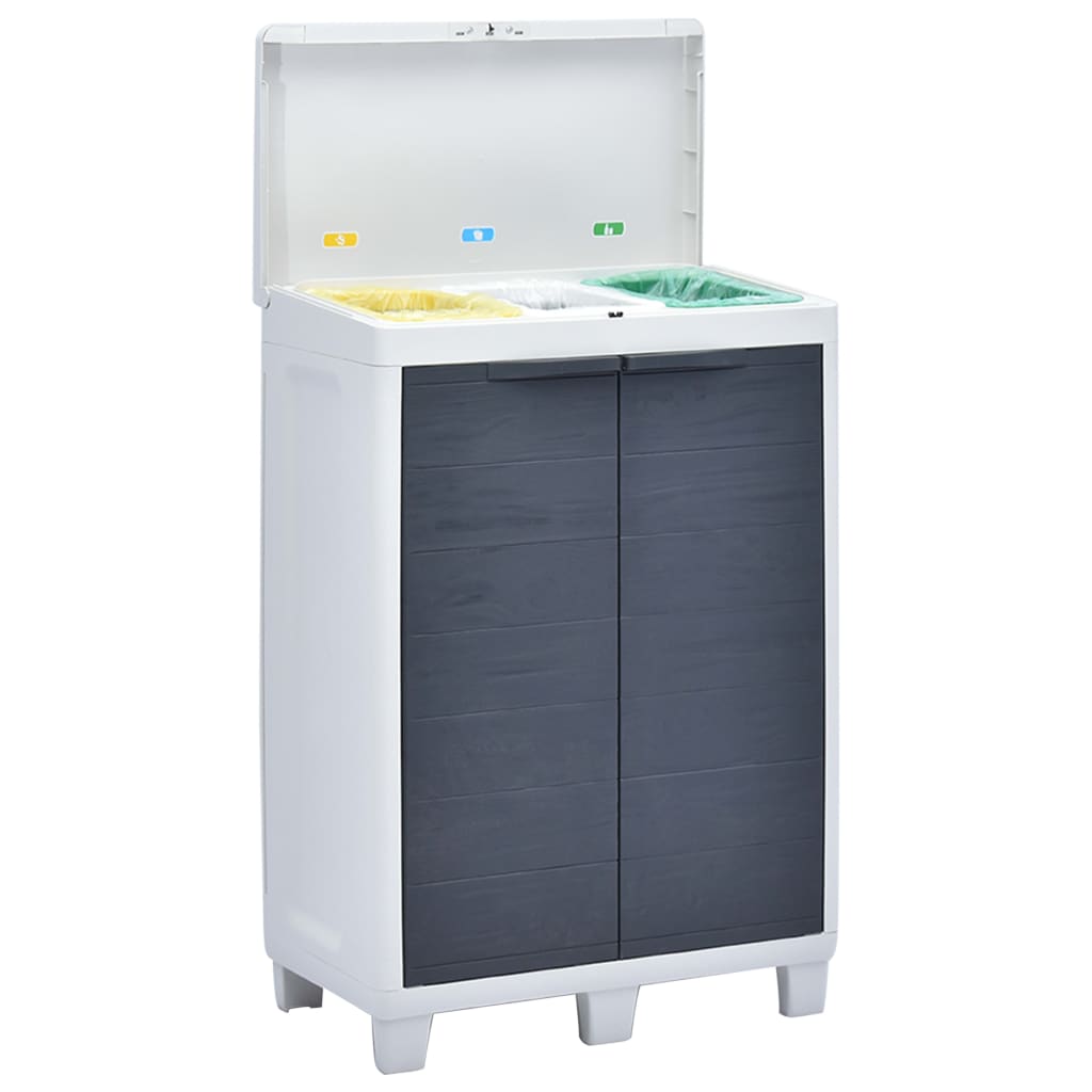 Κάδος Απορριμάτων Κήπου με 3 Σακούλες Σκούρο Γκρι 65x38x102 εκ.