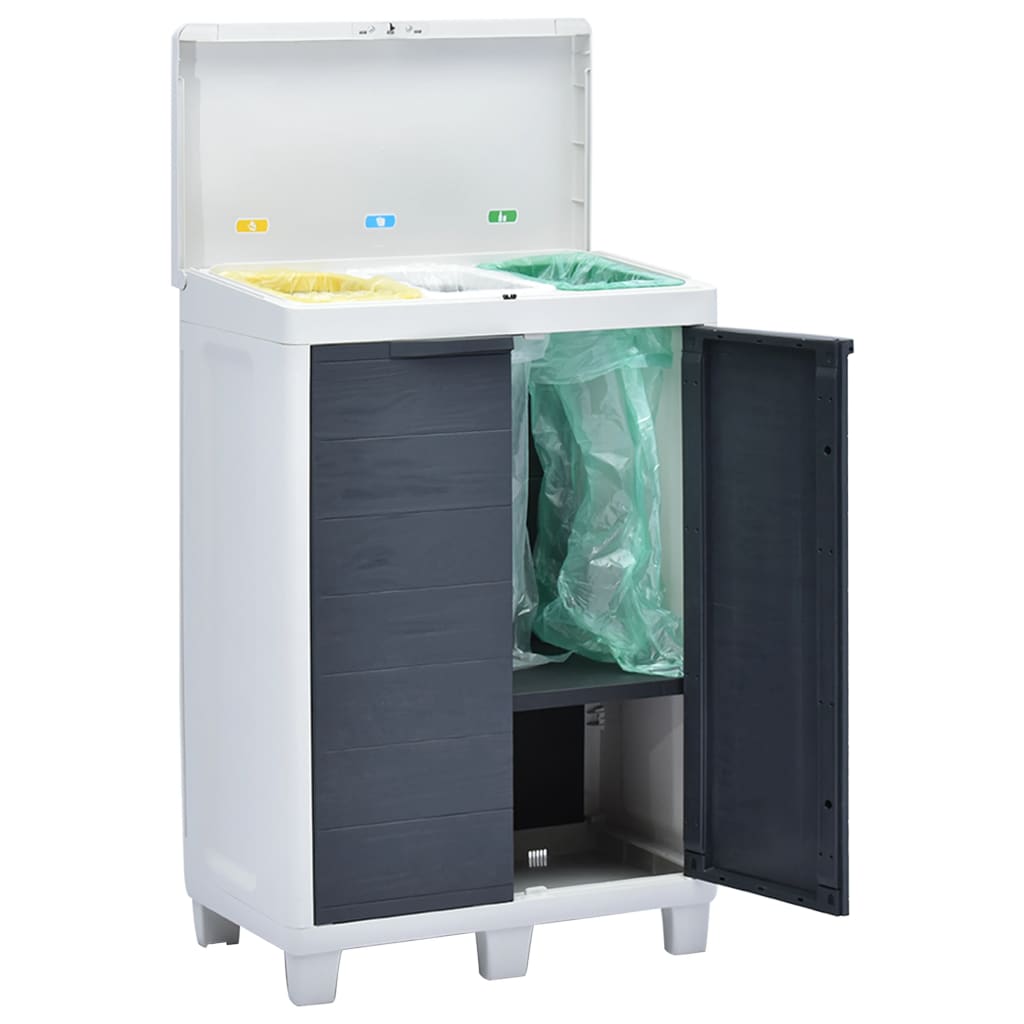 Κάδος Απορριμάτων Κήπου με 3 Σακούλες Σκούρο Γκρι 65x38x102 εκ.