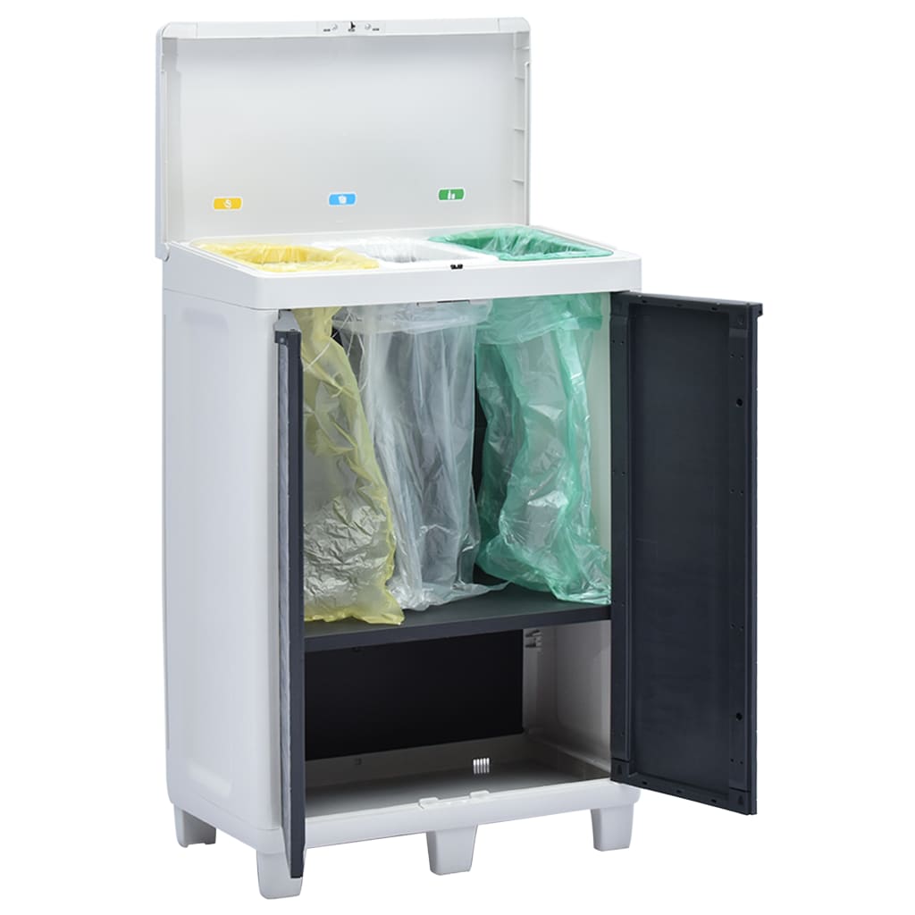 Κάδος Απορριμάτων Κήπου με 3 Σακούλες Σκούρο Γκρι 65x38x102 εκ.