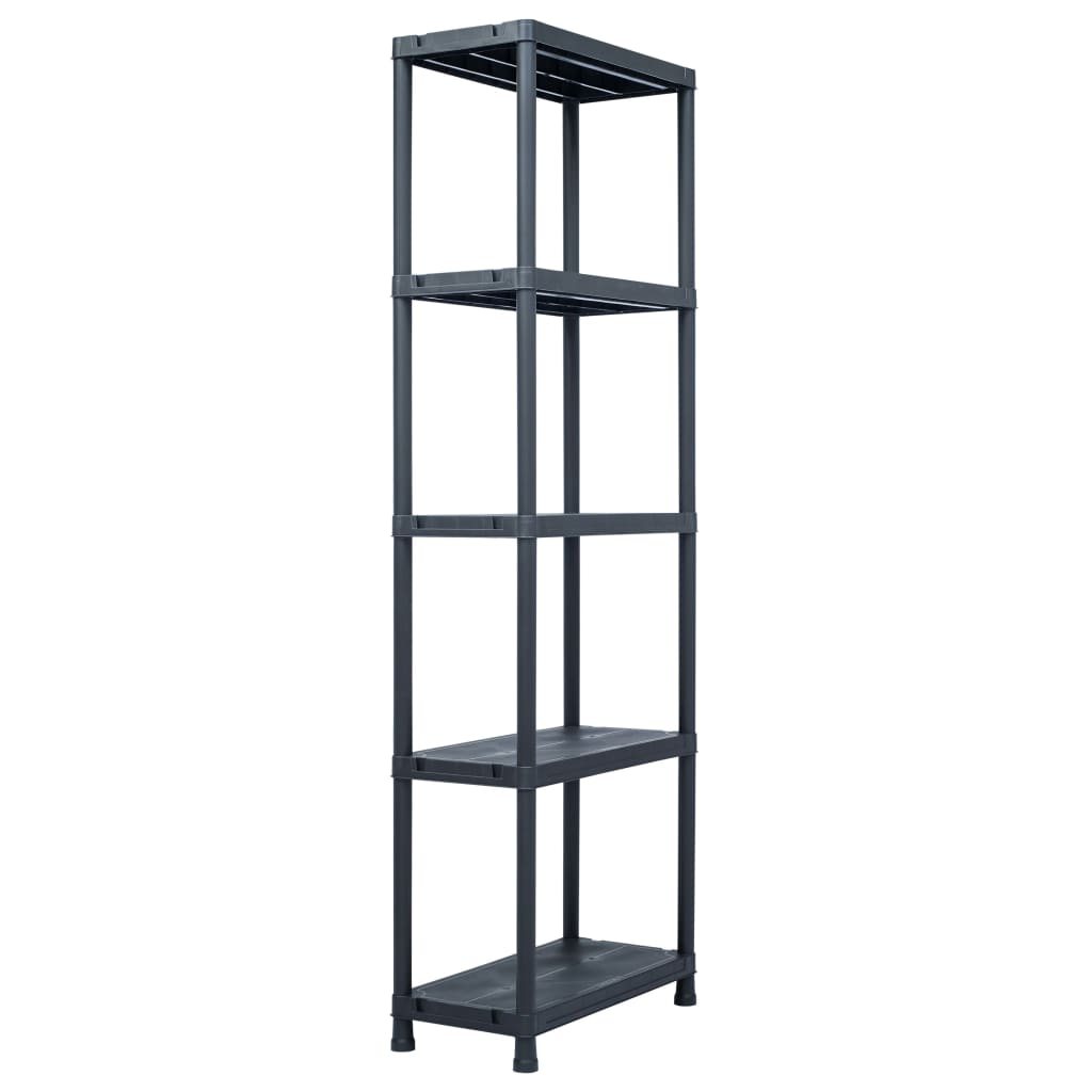 Ραφιέρα Μαύρη 125 κ. 60 x 30 x 180 εκ. Πλαστική - Pakobazaar