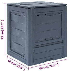 Κομποστοποιητής Κήπου Γκρι 60 x 60 x 73 εκ. 260 Λίτρα