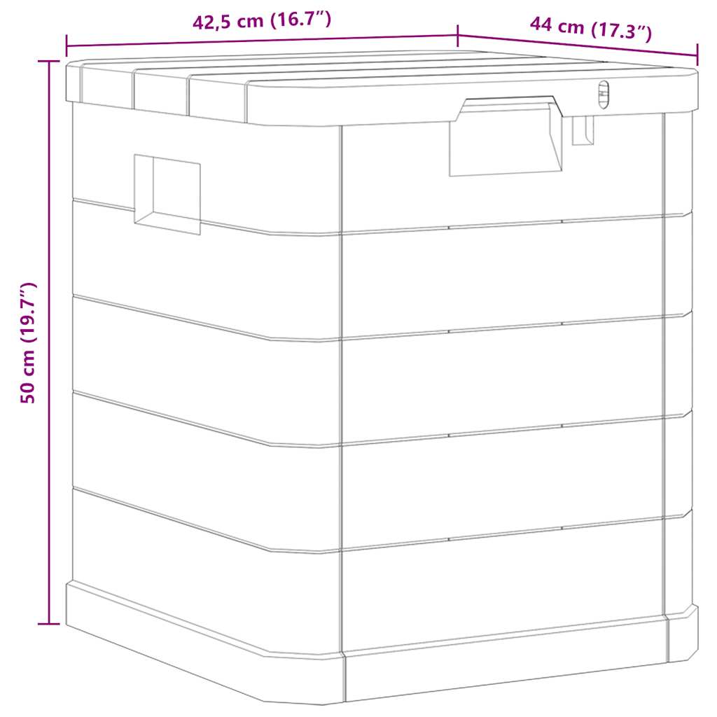 Μπαούλο Αποθήκευσης Κήπου Ανθρακί 90 Λίτρα - Pakobazaar
