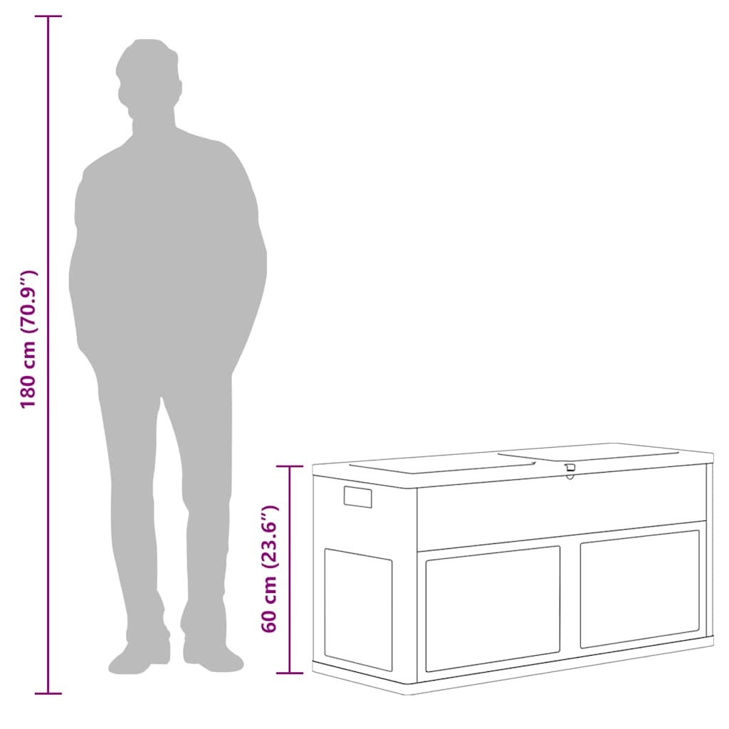 Μπαούλο Αποθήκευσης Κήπου Γκρι/Μαύρο 320 Λίτρα - Pakobazaar