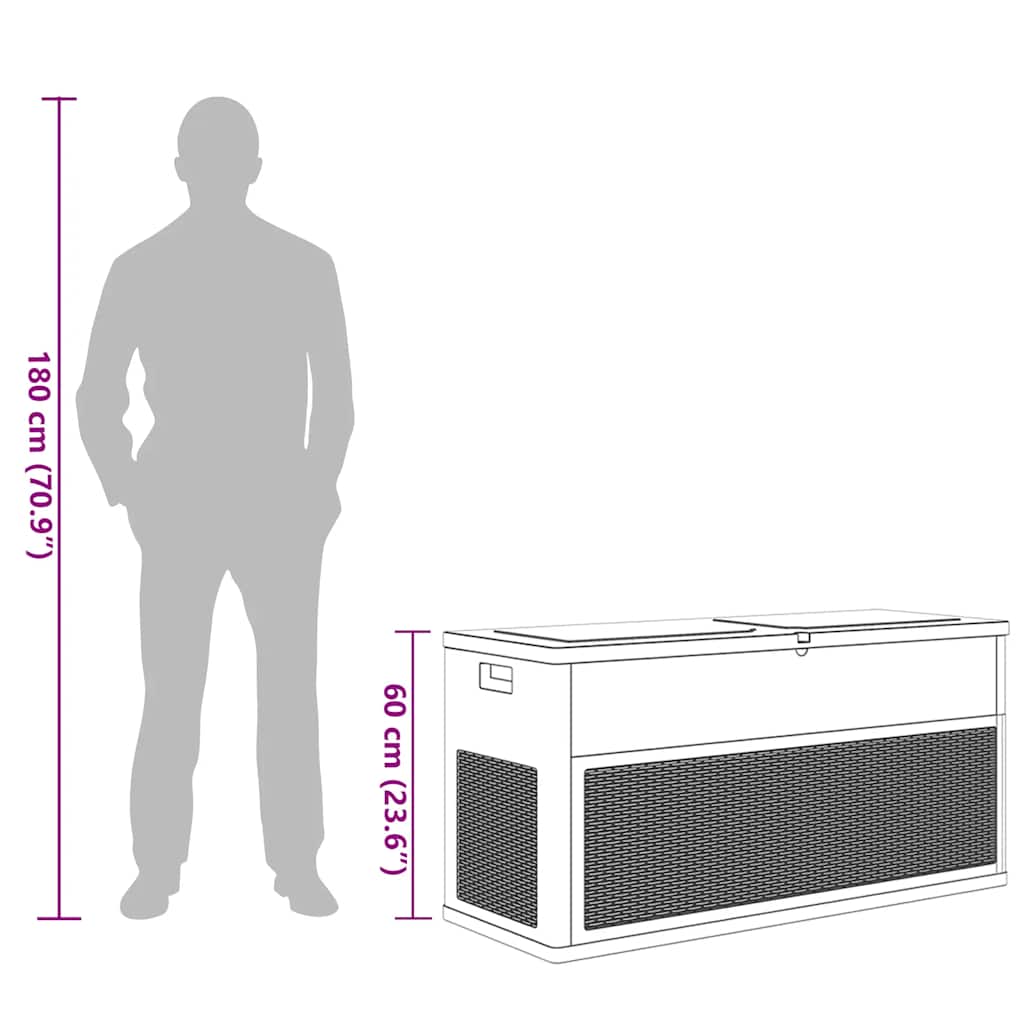 Μπαούλο Αποθήκευσης Κήπου Ανθρακί 320 Λίτρα - Pakobazaar