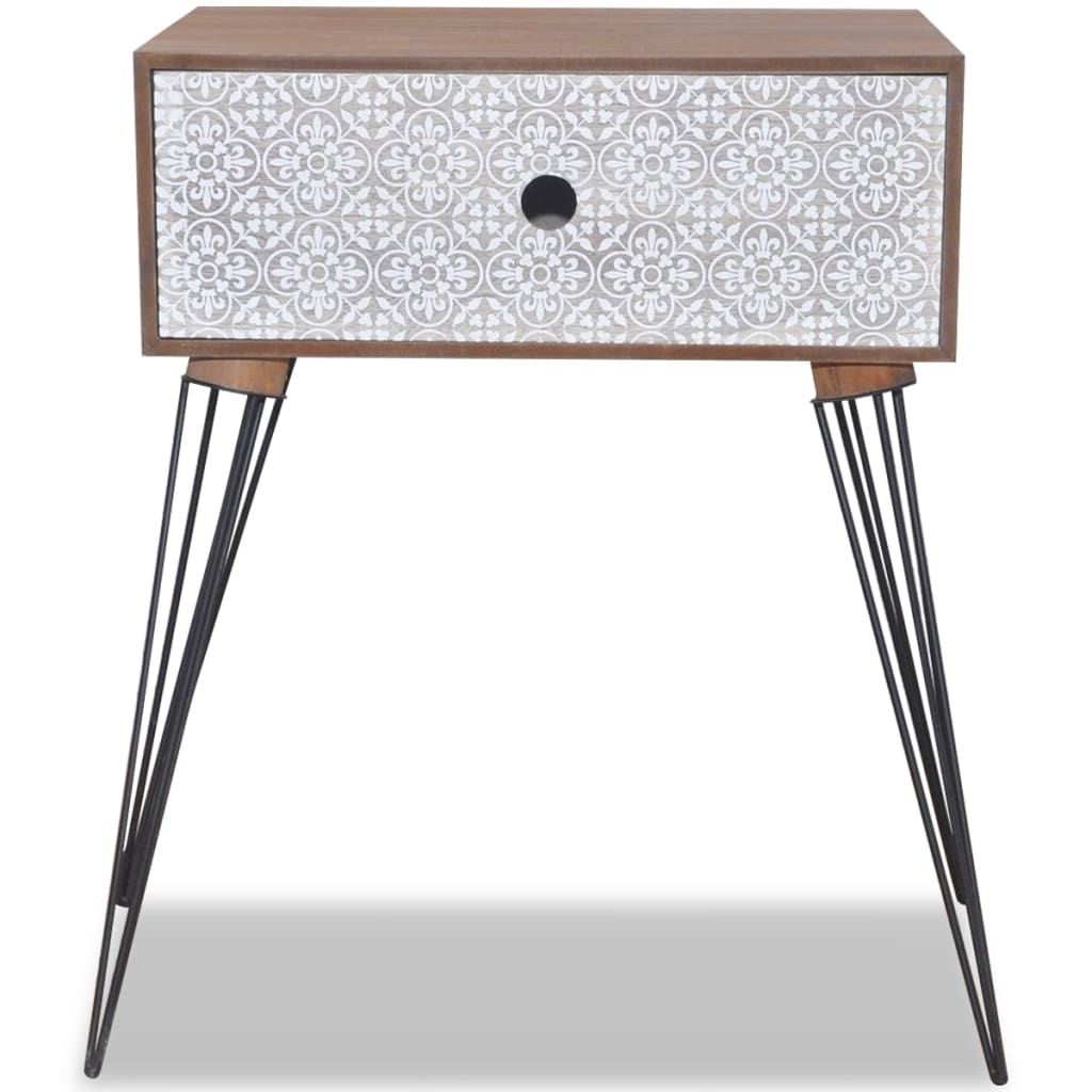 Κομοδίνα με Συρτάρι 2 τεμ. Καφέ - PAKOBAZAAR