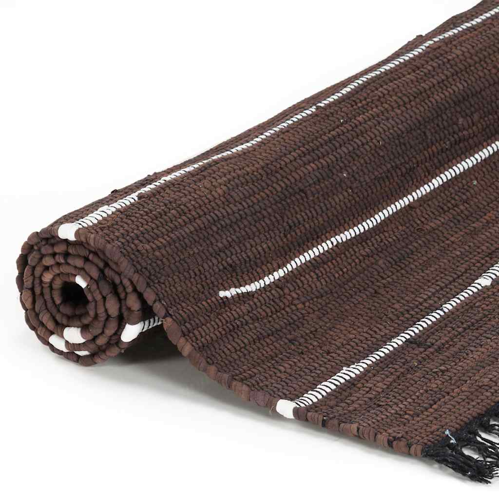 Χαλί Chindi Χειροποίητο Καφέ 200 x 290 εκ. Βαμβακερό