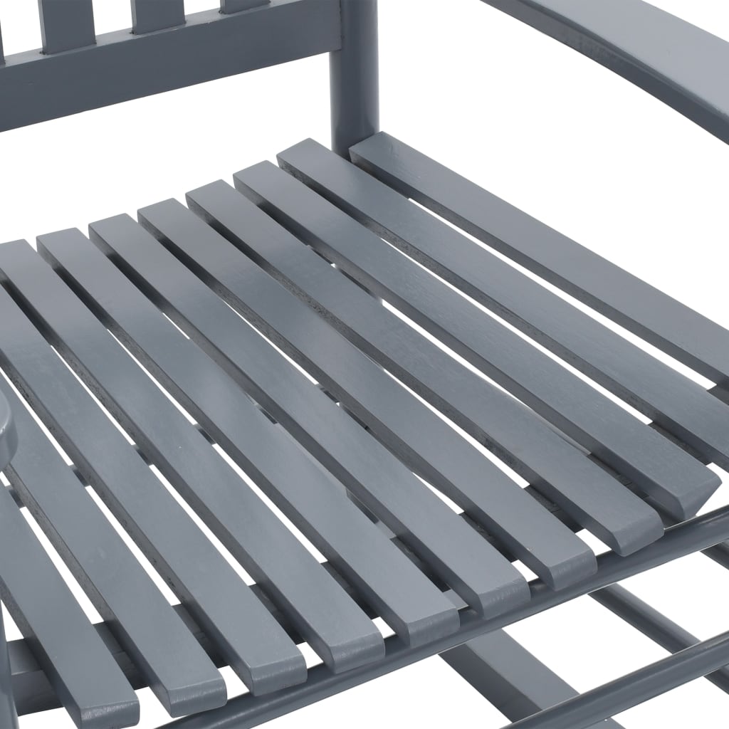 Πολυθρόνα Κουνιστή με Καμπυλωτό Κάθισμα Γκρι από Ξύλο Λεύκας - Pakobazaar